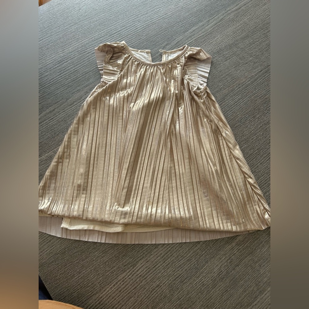 Gold Pleated Dress